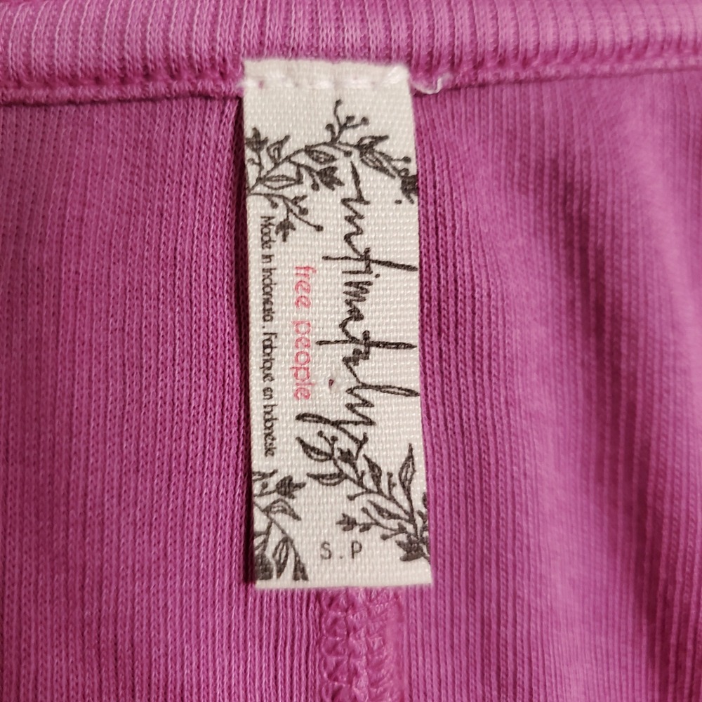 Intimately Free People Purple Ribbed Scoop U-Neck Tank Top Back Seam Womens S/P - Picture 2 of 12